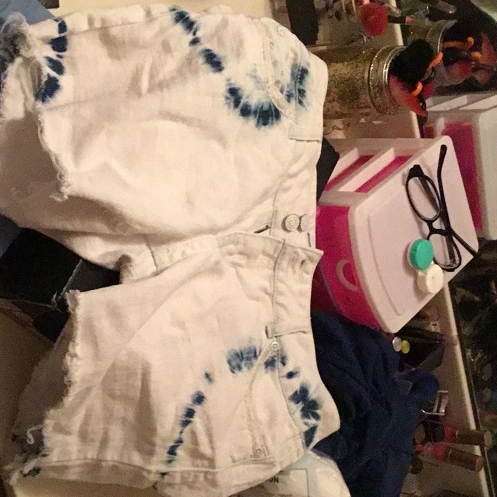 Bleached cut off jean shorts